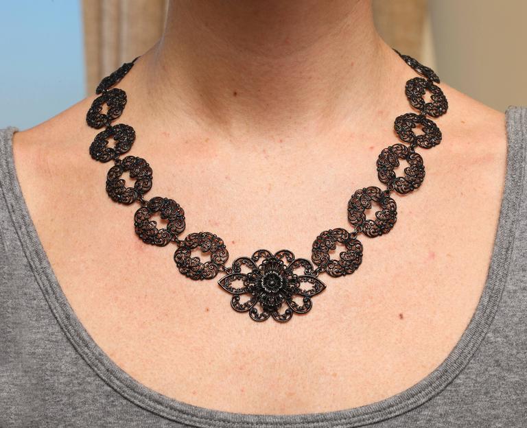 Phenomenal Berlin Iron Necklace, circa 18201830 For Sale at 1stDibs