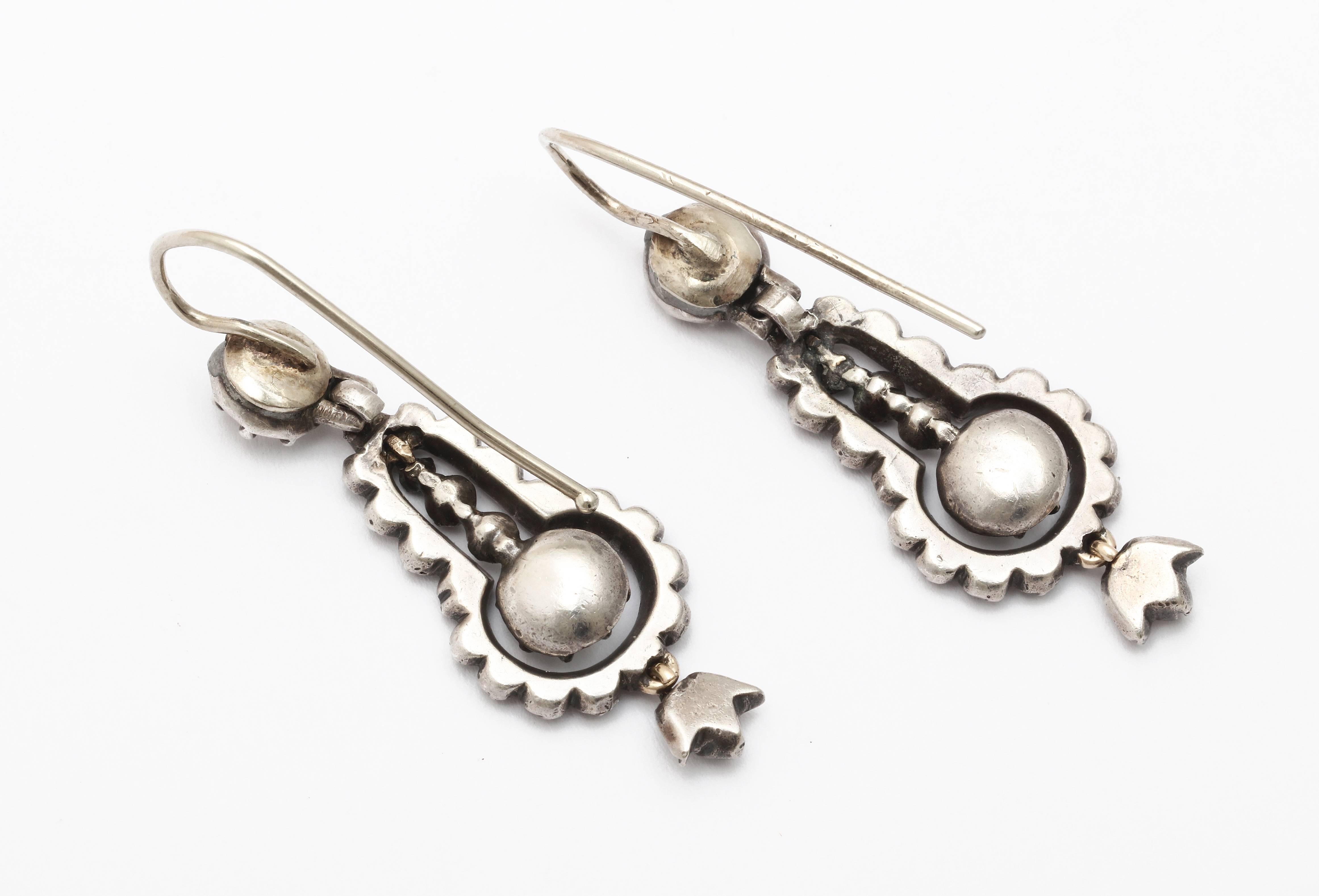 Women's Georgian, circa 1820 Cartouche Shaped Earrings