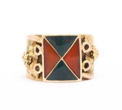 Dazzling Geometric Scottish Agate Ring c. 1860-1880