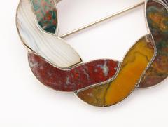 Weaving River Scottish Agate Brooch