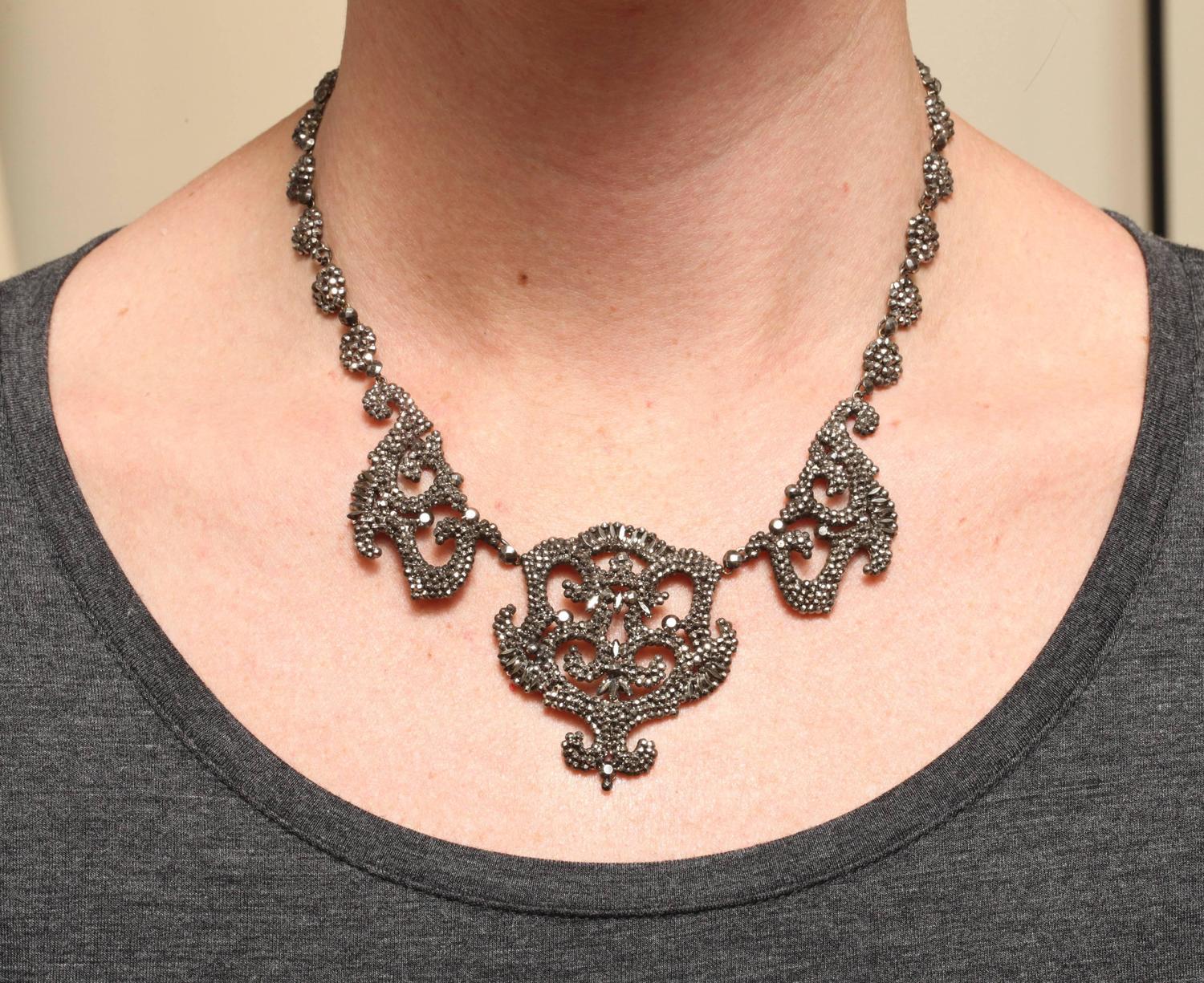 1820s Early Cut Steel Necklace For Sale at 1stdibs
