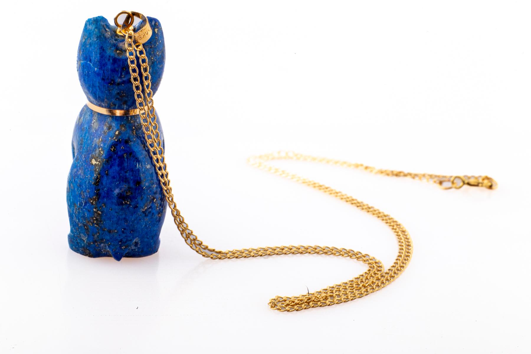 Taille mixte Adorable chaton Lapis Lazuli Vintage en vente