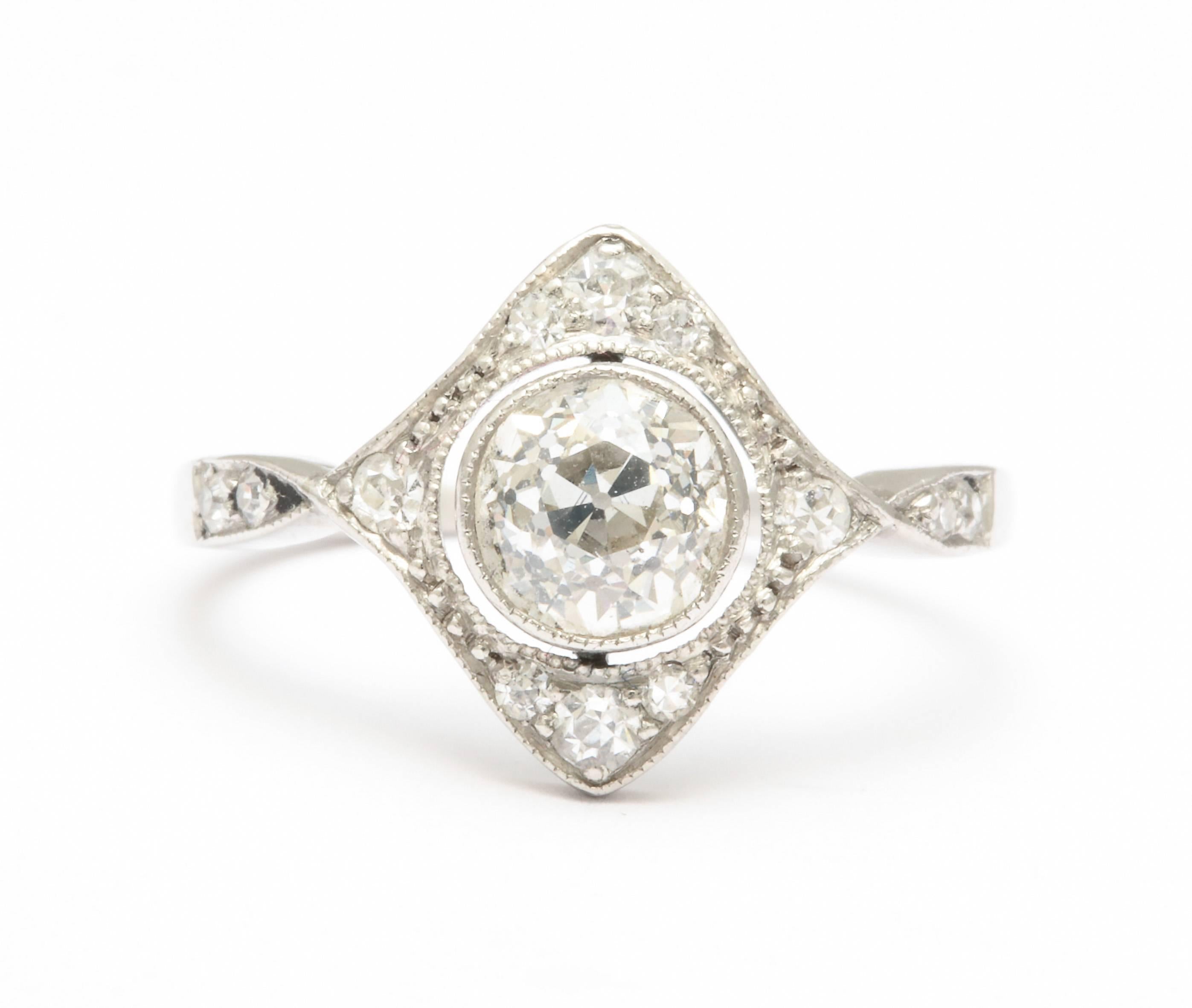 Women's Antique Edwardian Diamond Platinum Ring