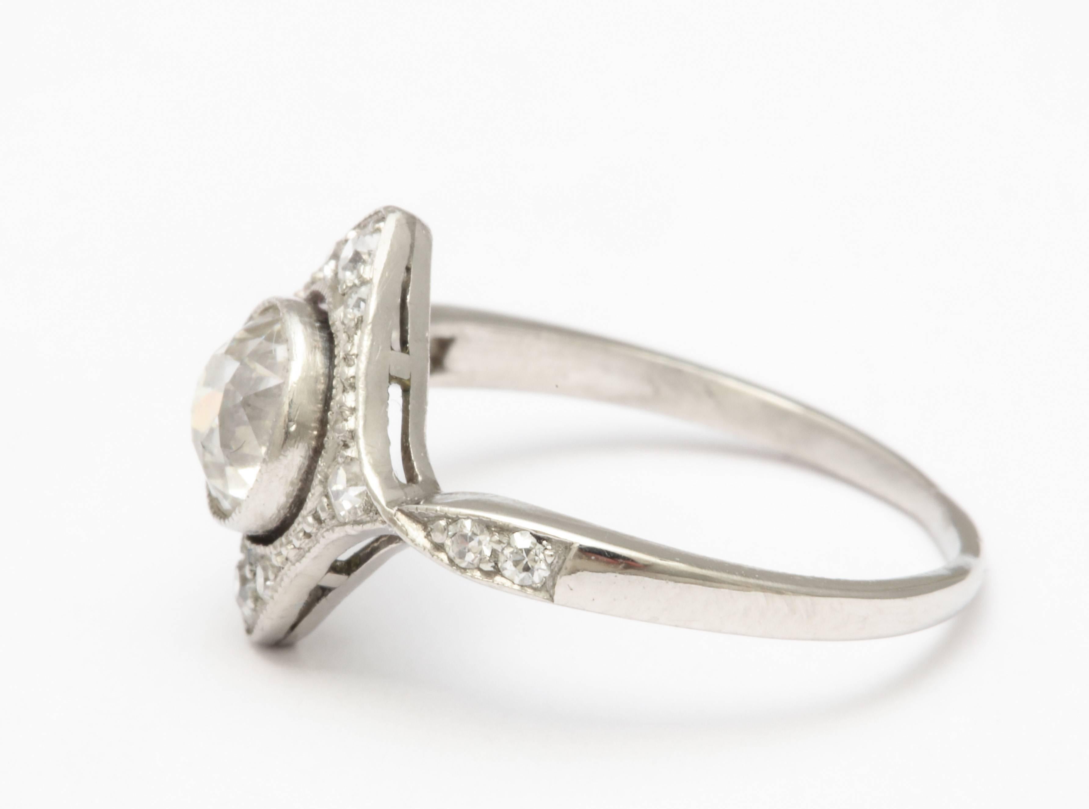 Antique Edwardian Diamond Platinum Ring 2