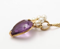 Amethyst Heart with a Pearl Tiara