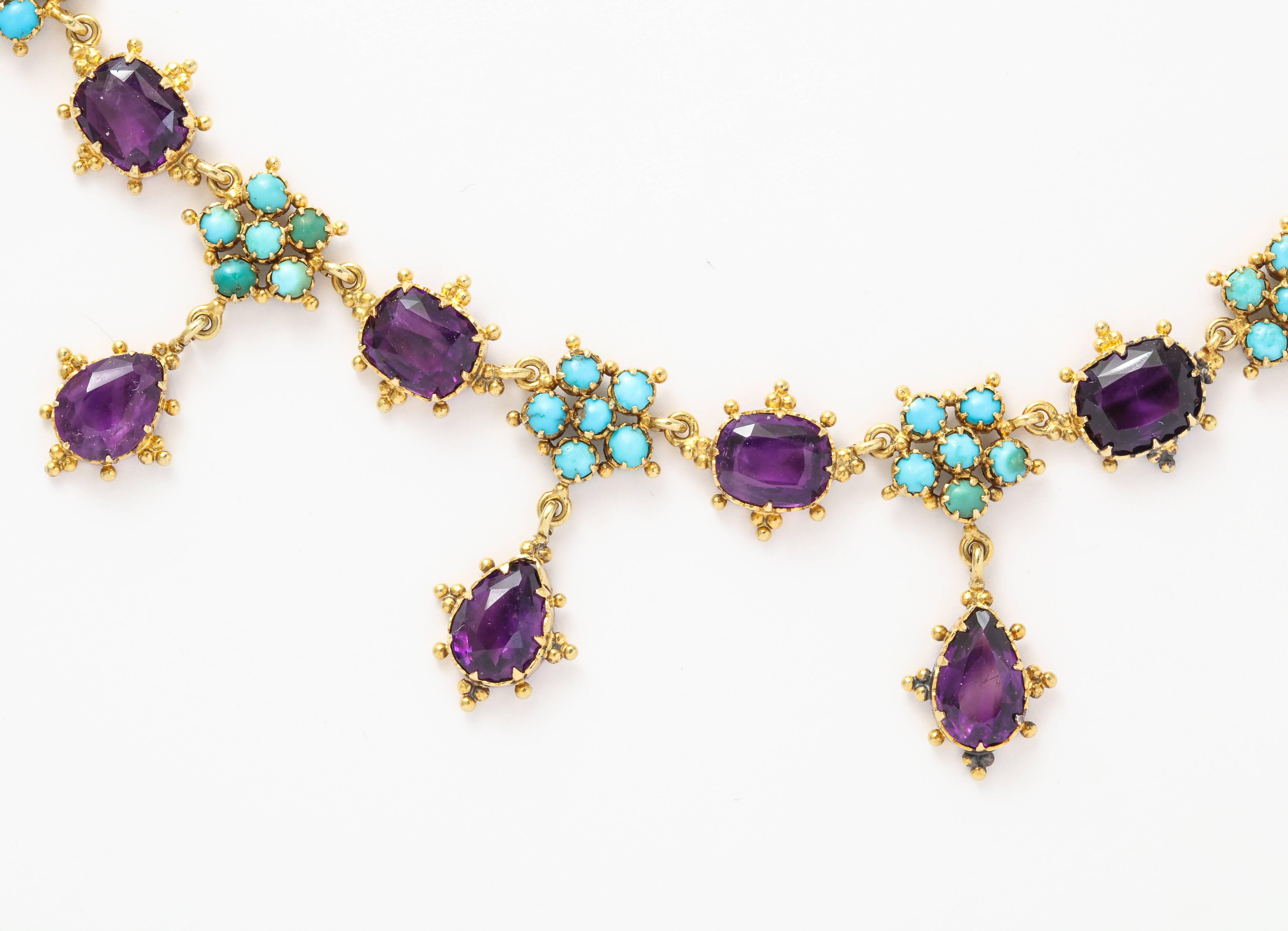 turquoise and amethyst necklace