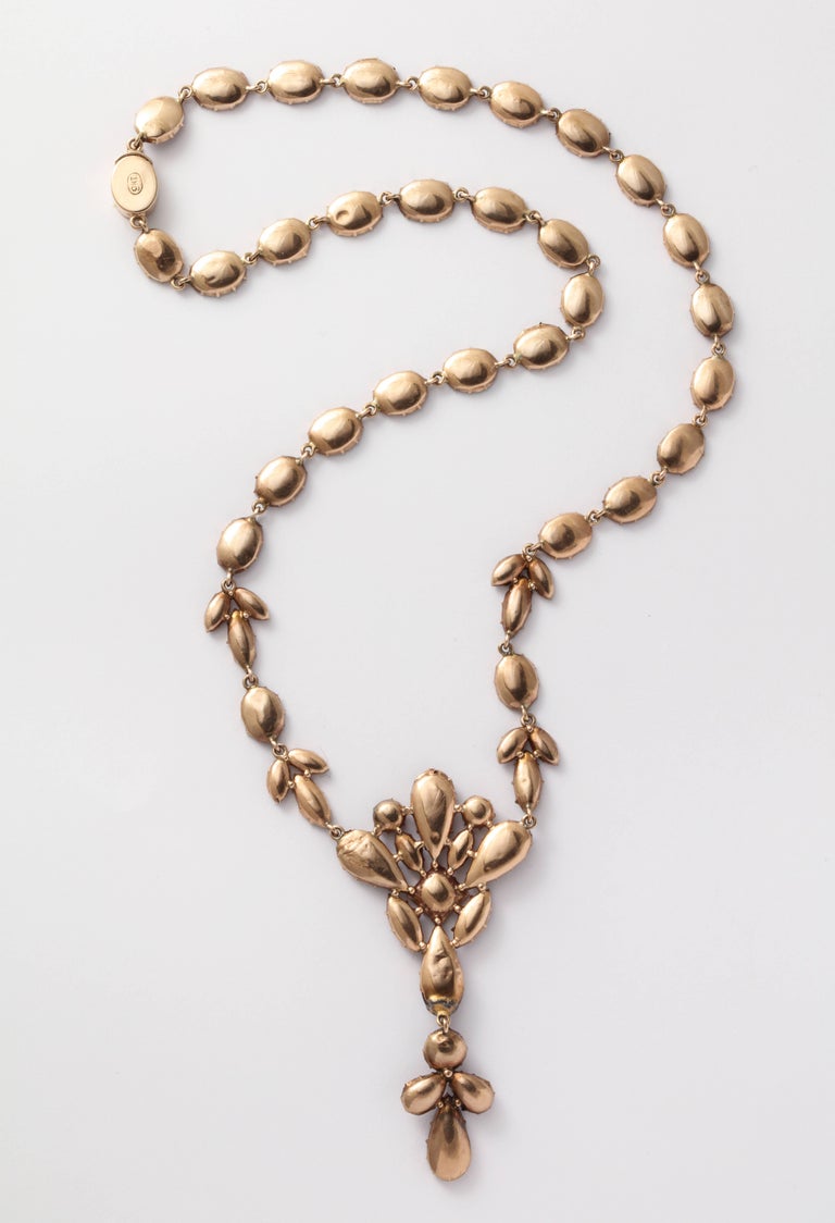 Women's Antique Georgian Vivid  Garnet Necklace For Sale