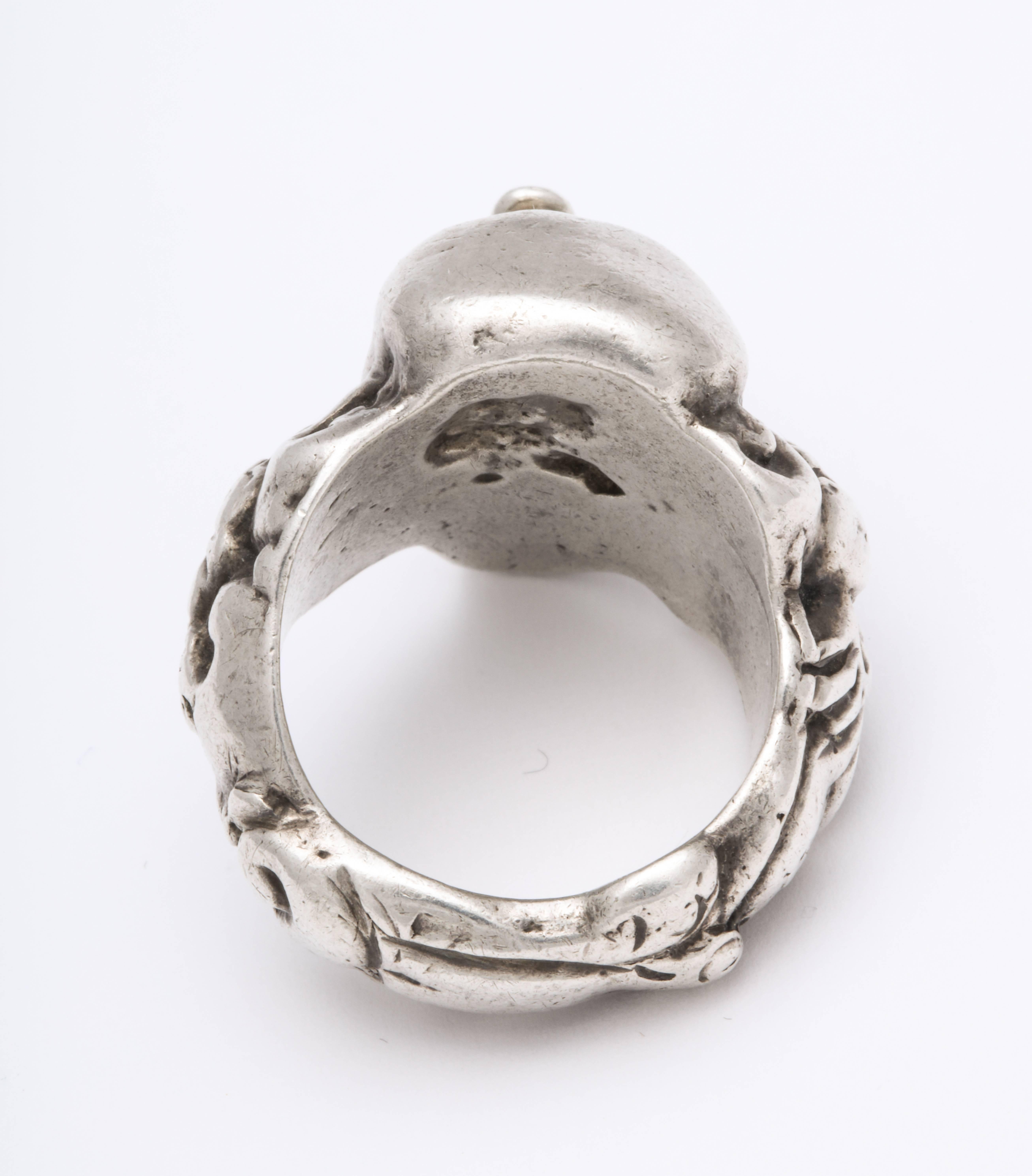 Antique Victorian Character Ring From the Comedia del Arte  2