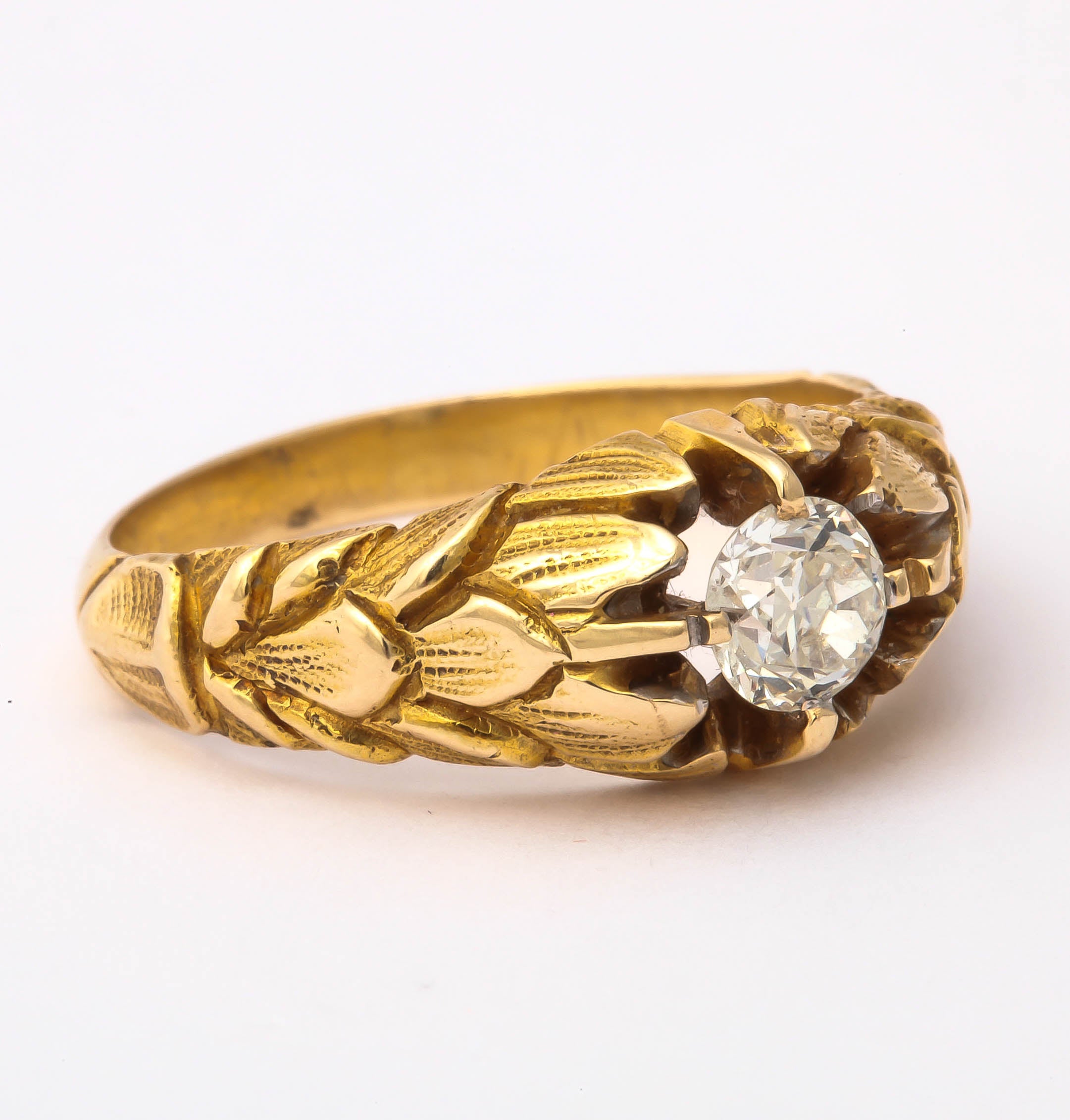 Women's or Men's The Glory of an Art Nouveau Gold and Diamond Ring