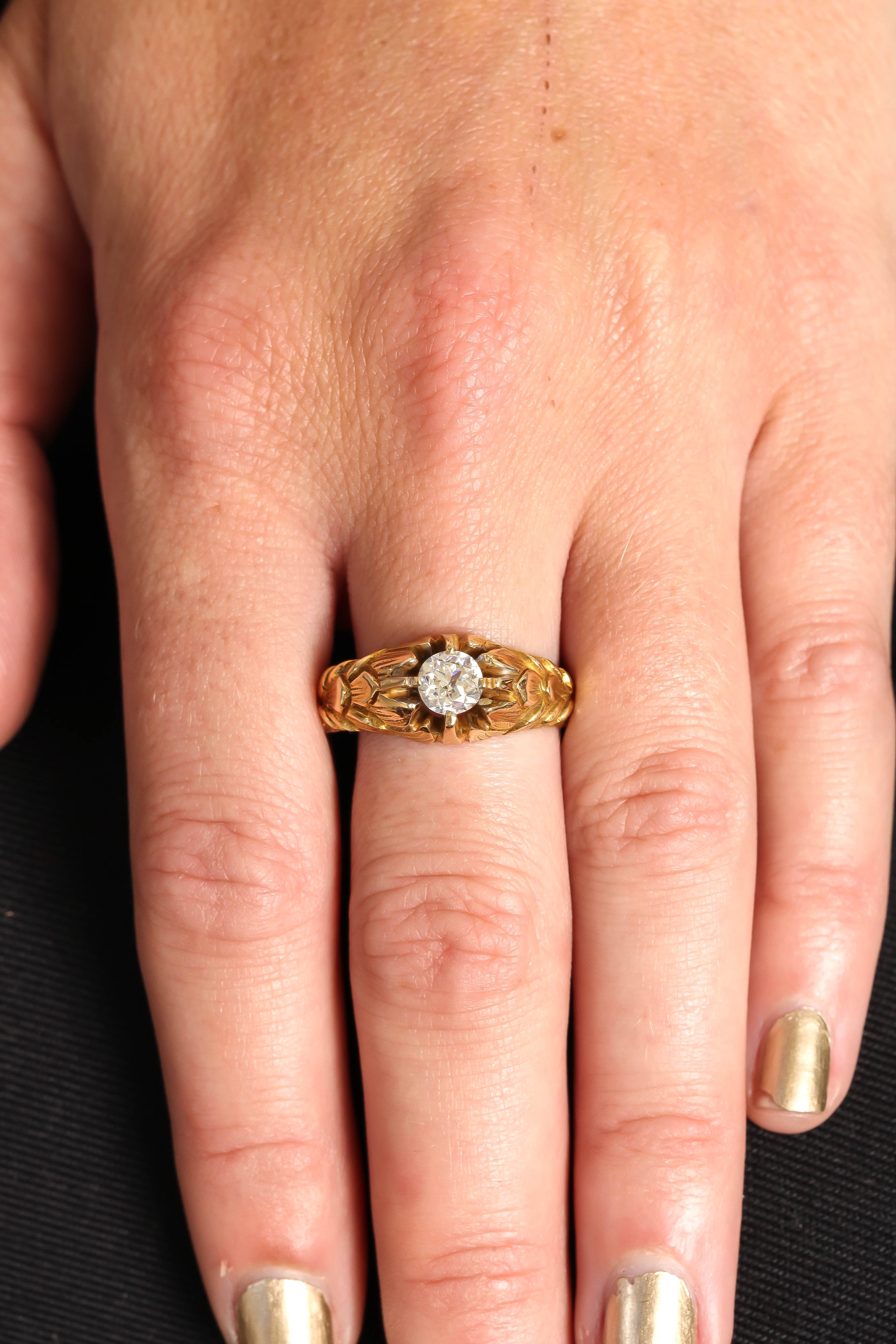 The Glory of an Art Nouveau Gold and Diamond Ring 3
