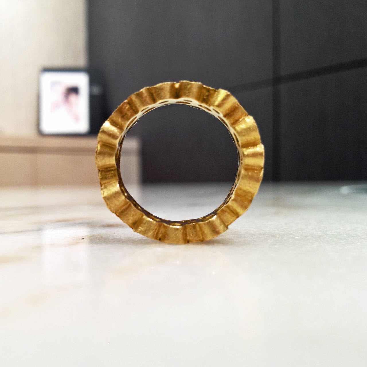 Women's Devta Doolan Brilliant-Cut Black Diamond Gold Double Bubble Ring