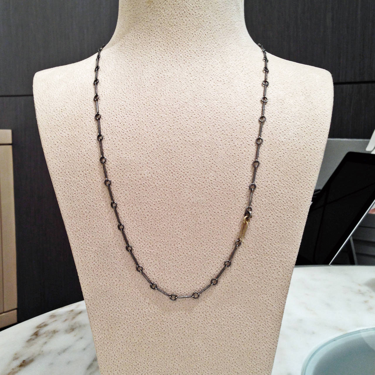 Geoffrey Good Faceted Rutilated Quartz Graphite Silver Gold Necklace 2