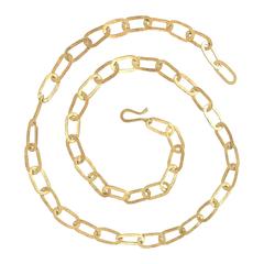 Petra Class Handmade Heavy Oval Links Matte Gold Chain Link Necklace