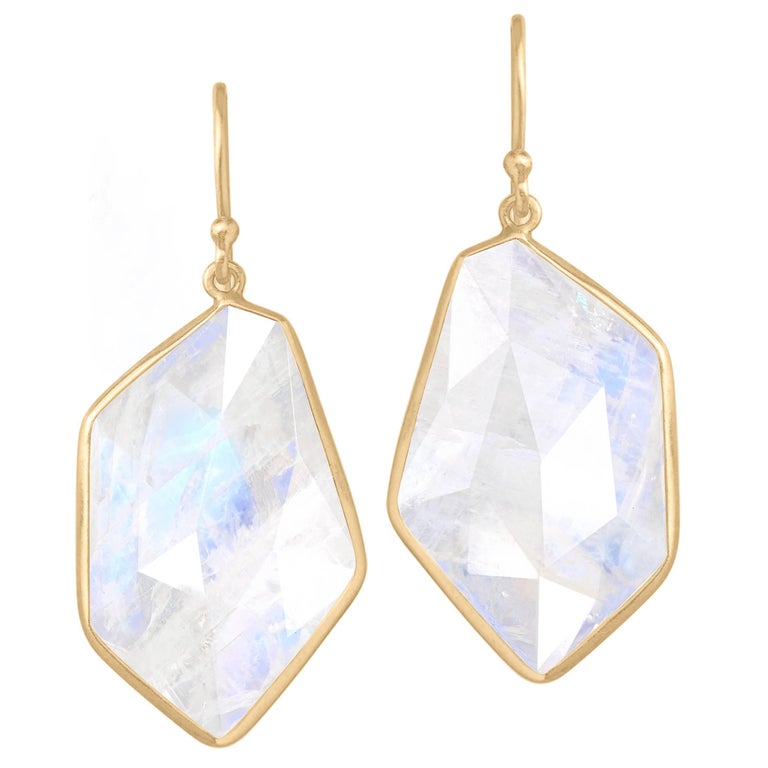 Kothari One Of A Kind Geometric Faceted Moonstone Dangle Drop Kothari One Of A Kind Geometric Faceted Moonstone Dangle Drop Earrings For