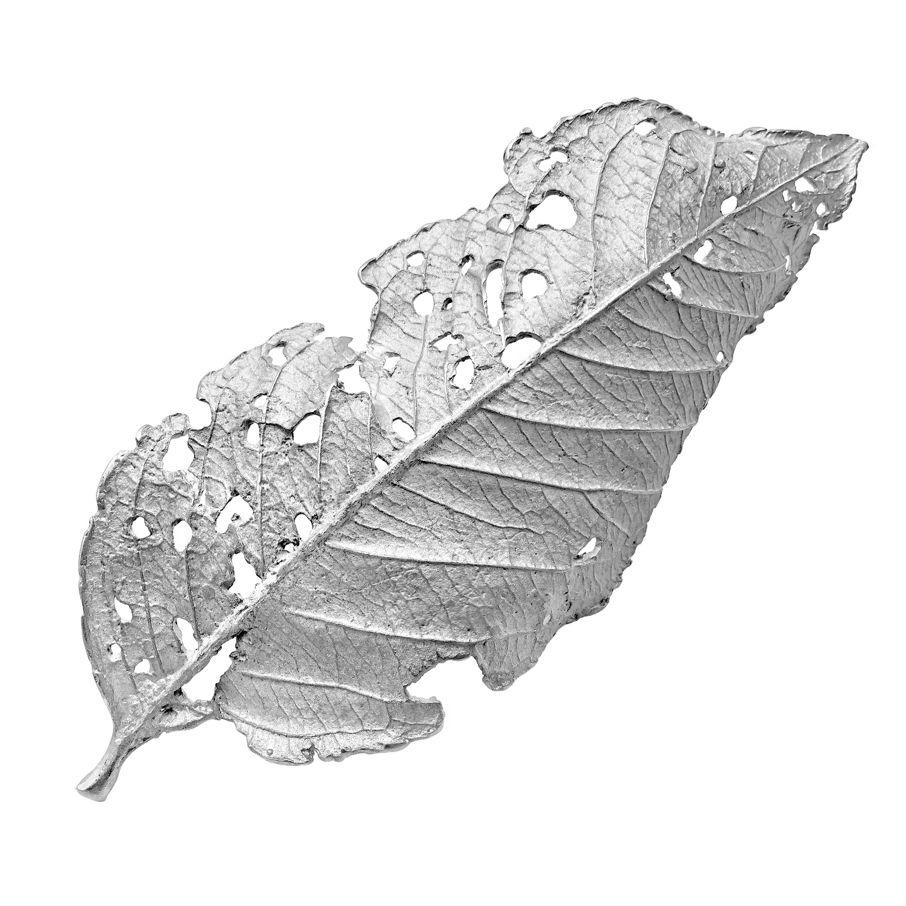 John Iversen One of a Kind Rhodium Sterling Silver Leaf Pin