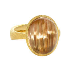 Cat
s Eye Rutilated Quartz Gold Ring