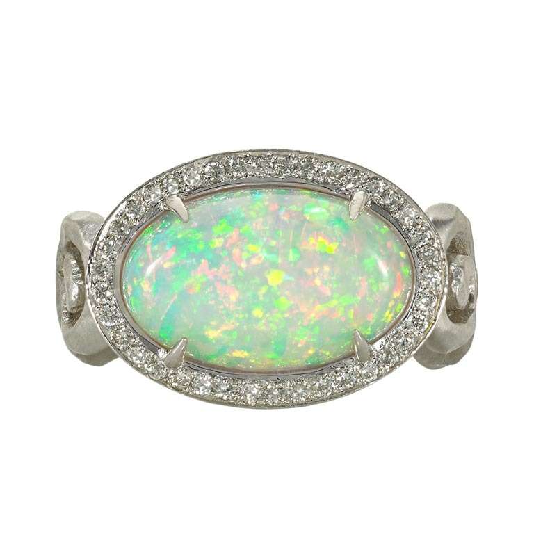 Opal Diamond Fire and Ice Ring