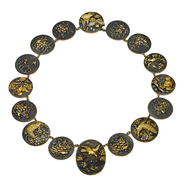 Antique Shakudo Elements Necklace