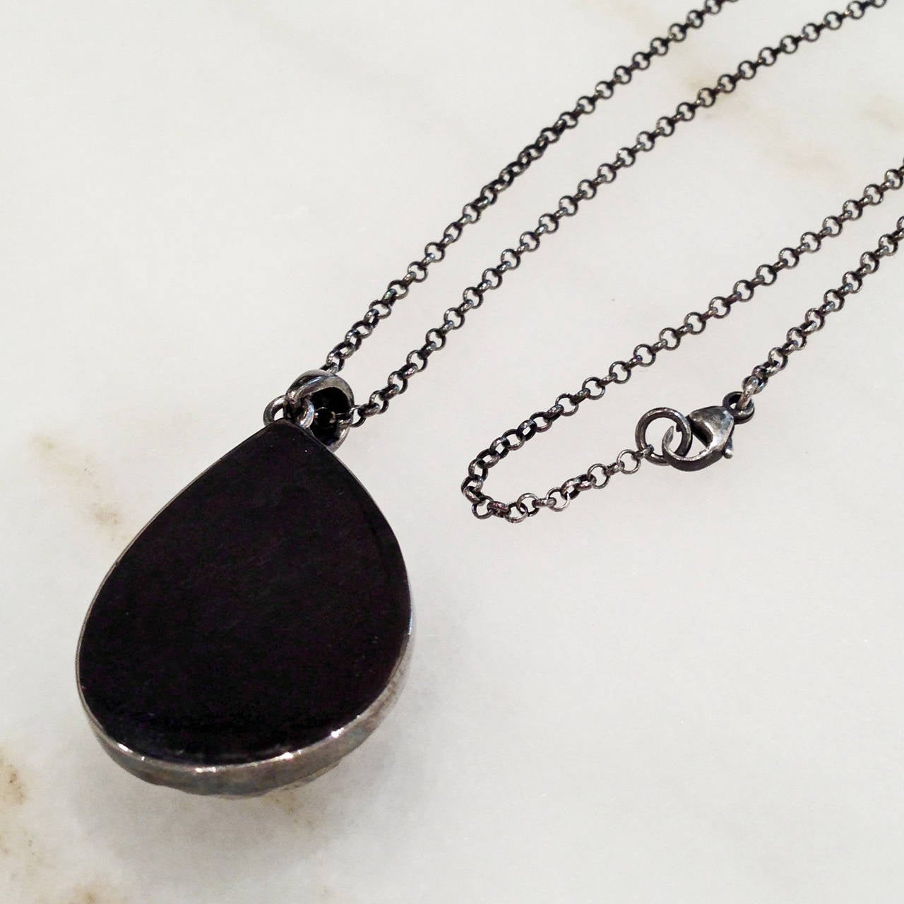 Women's Faceted Three Dimensional 43.75 Carat Dendritic Agate Diamond Silver Necklace