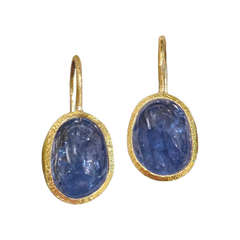 Beautiful Blue Sapphire 22k Earrings