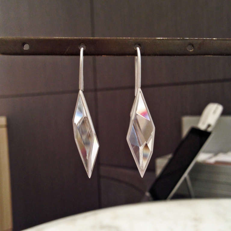 Contemporary Antonio Bernardo Signature Prism-Cut Rock Crystal Gold Drop Earrings