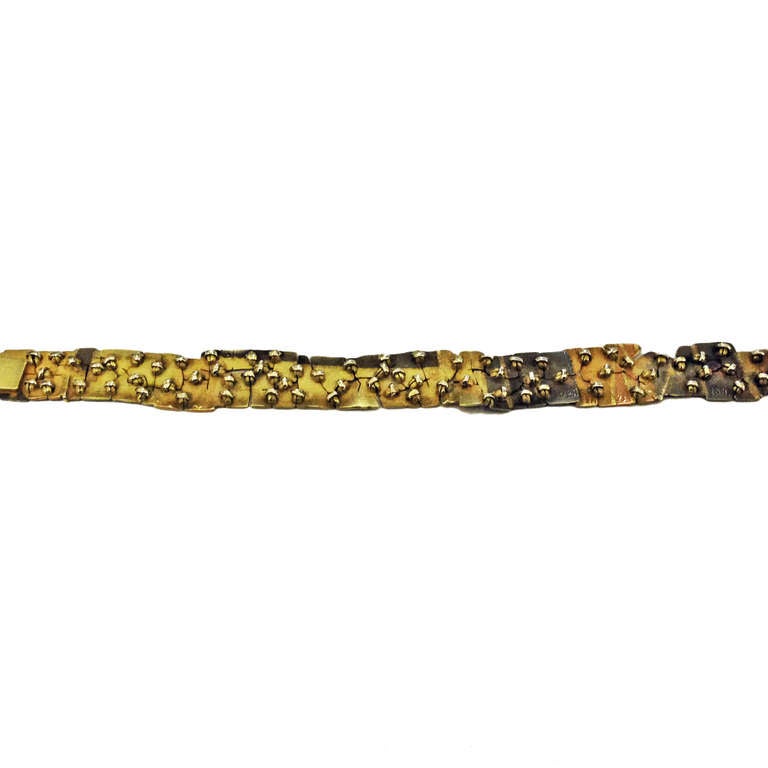 John Iversen Intricate Museum-Quality Mixed Gold Bracelet 1