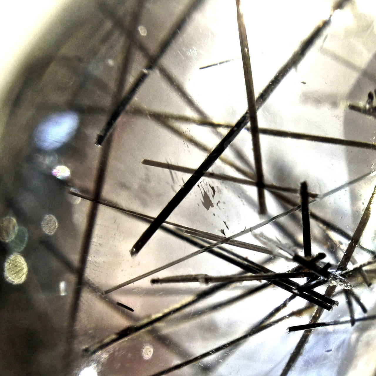Robin Waynee Mirrored Black Needle Rutilated Quartz White Diamond Dome Ring 2