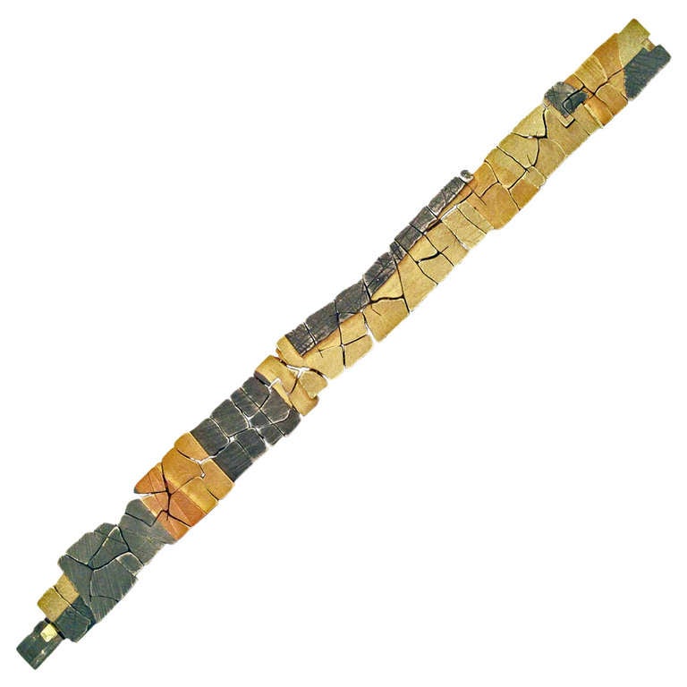 John Iversen Intricate Museum-Quality Mixed Gold Bracelet