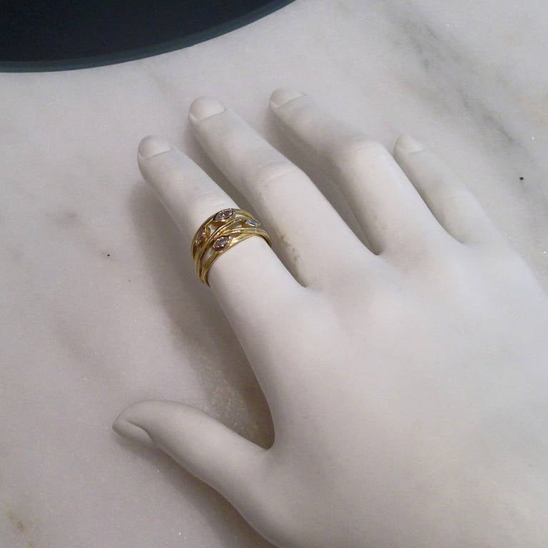Barbara Heinrich Marquis Diamond Gold Spiral Wrap Ring 1
