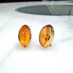 Atelier Munsteiner One-of-a-Kind Icicle-Cut Vivid Orange Citrine Gold Earrings