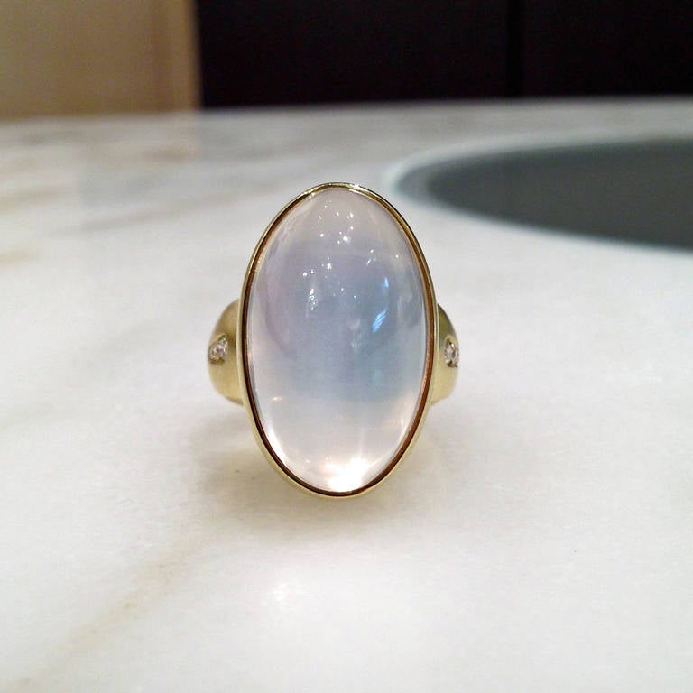 Shimmering Moonstone Diamond Ring