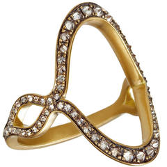 Inverted Diamond Gold Open Loop Ring