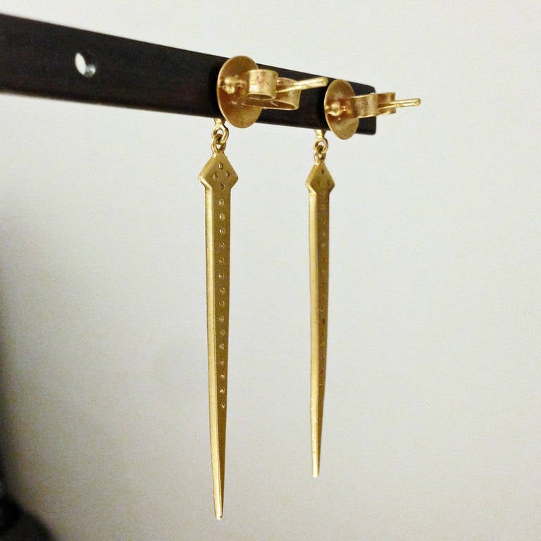 Women's Lauren Harper Diamond Gold Dagger Earrings