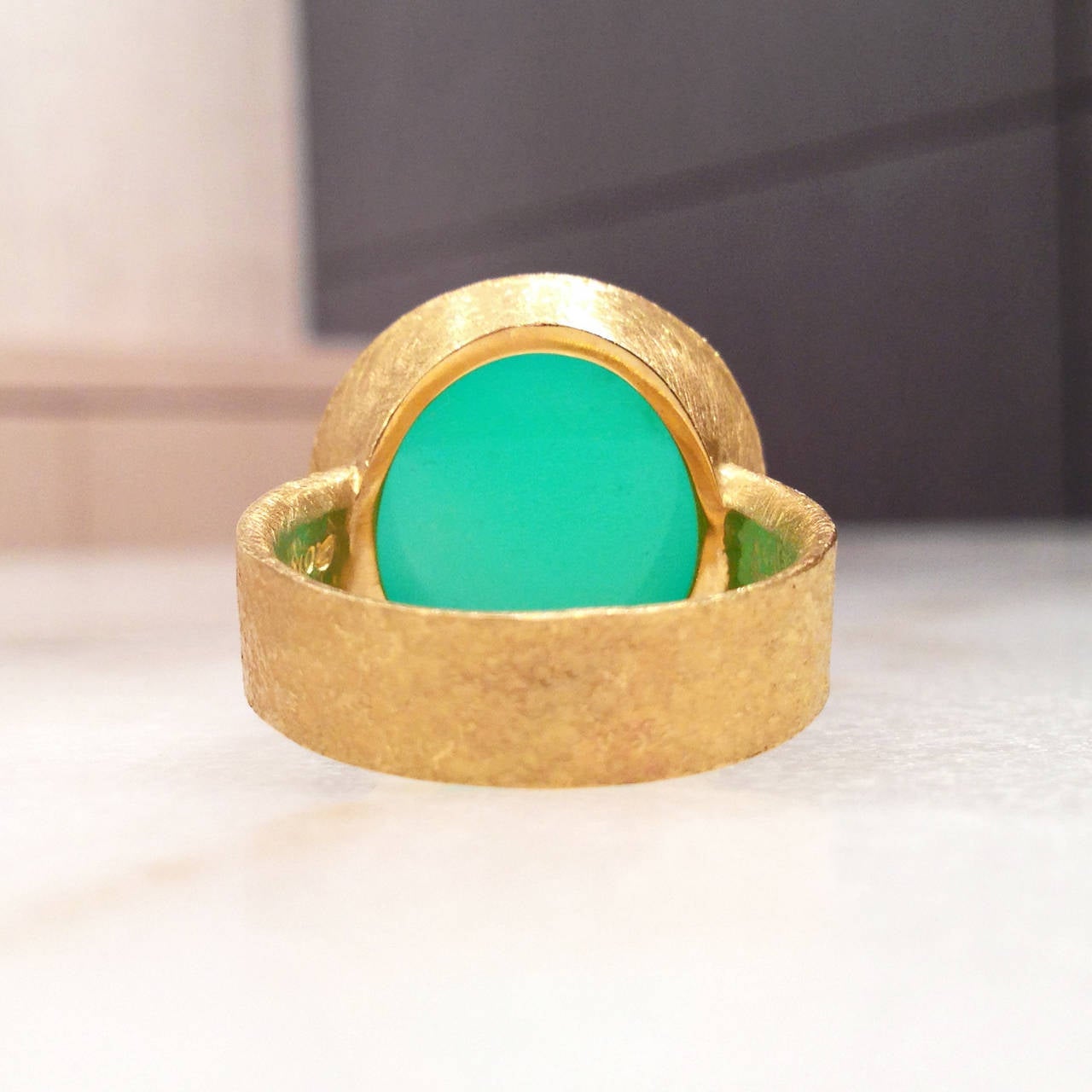 Women's Devta Doolan Cabochon Chrysoprase Gold Bubble Ring