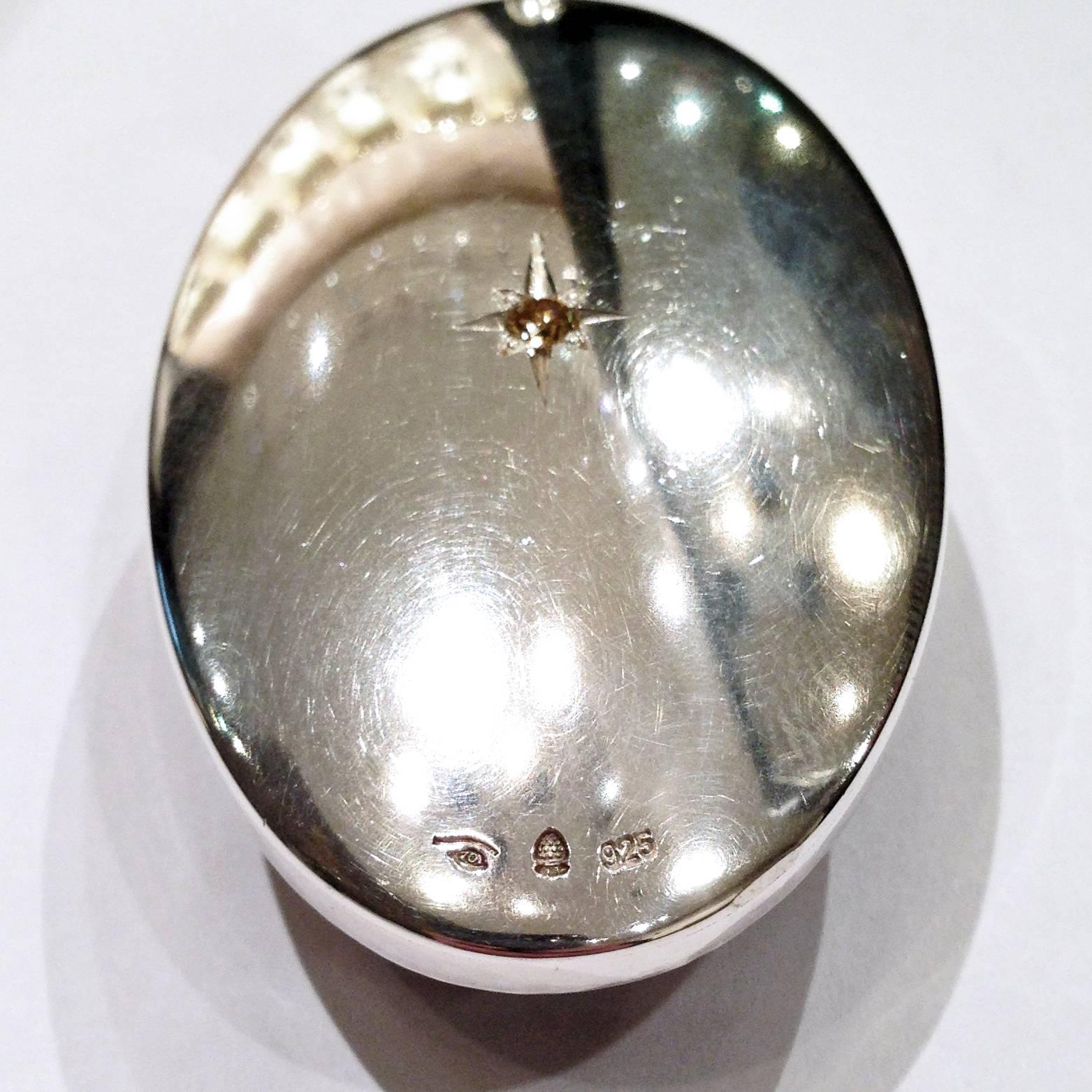 Erich Zimmermann 232.0 Carat Gray Moonstone Cognac Diamond Silver Mystic Pendant In New Condition In Dallas, TX