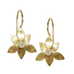 Geoffrey Good diamond Gold Tsuribana Earrings