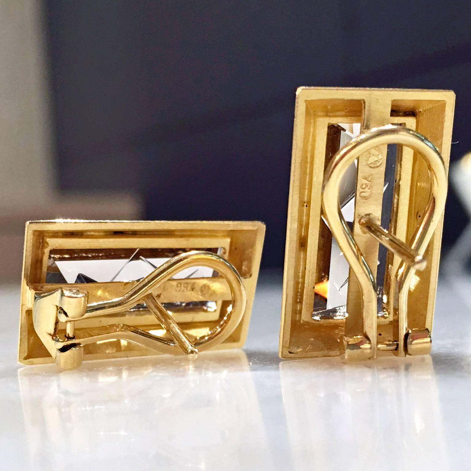 Women's Atelier Munsteiner Reflective Smoky Quartz Gold Mantis Earrings