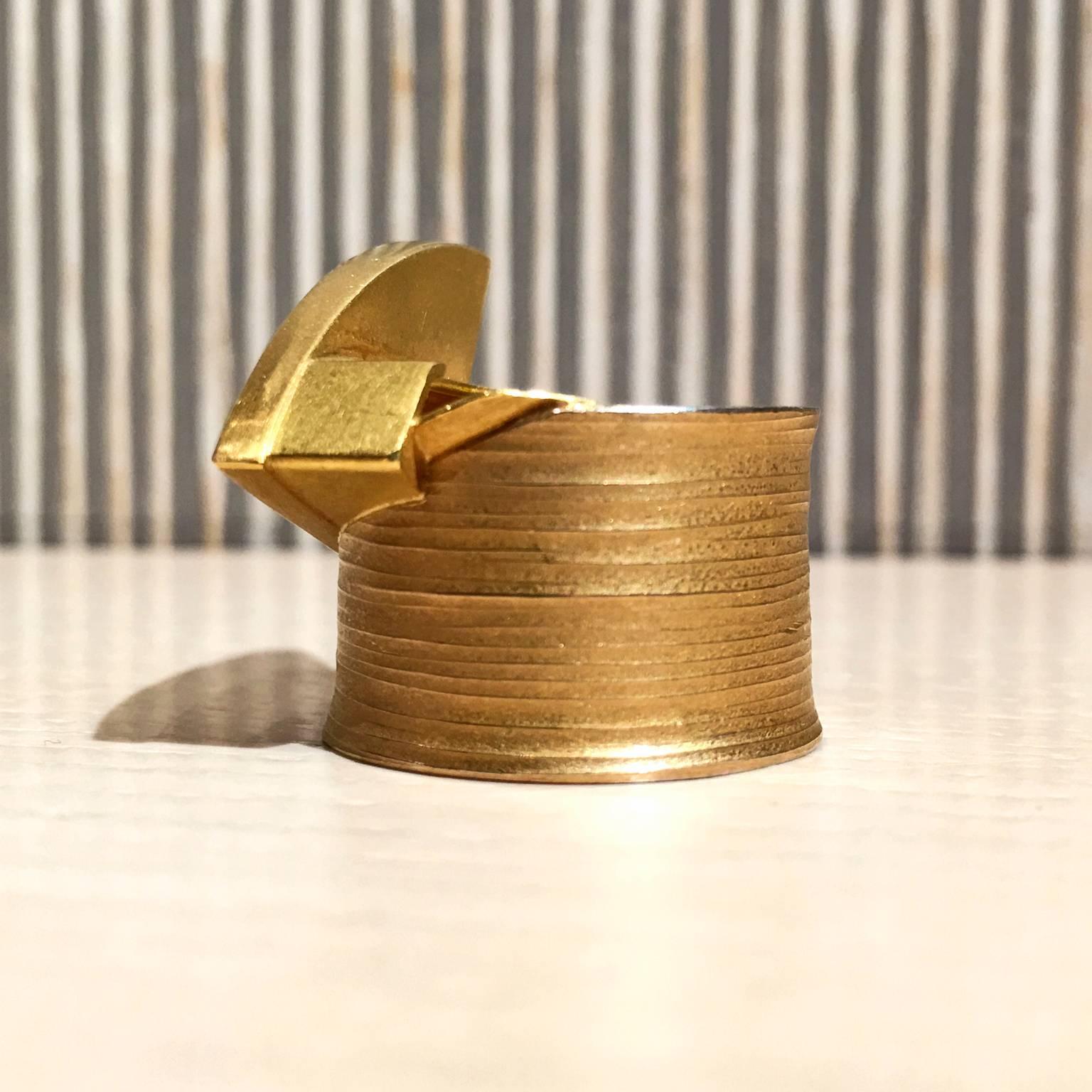 Cabochon Eva Steinberg Multi-Color Flashfire Opal Gold Platinum Cylinder Band Ring