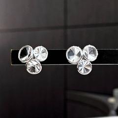 Antonio Bernardo Prism-Cut Rock Crystal Gold Triple Stud Earrings