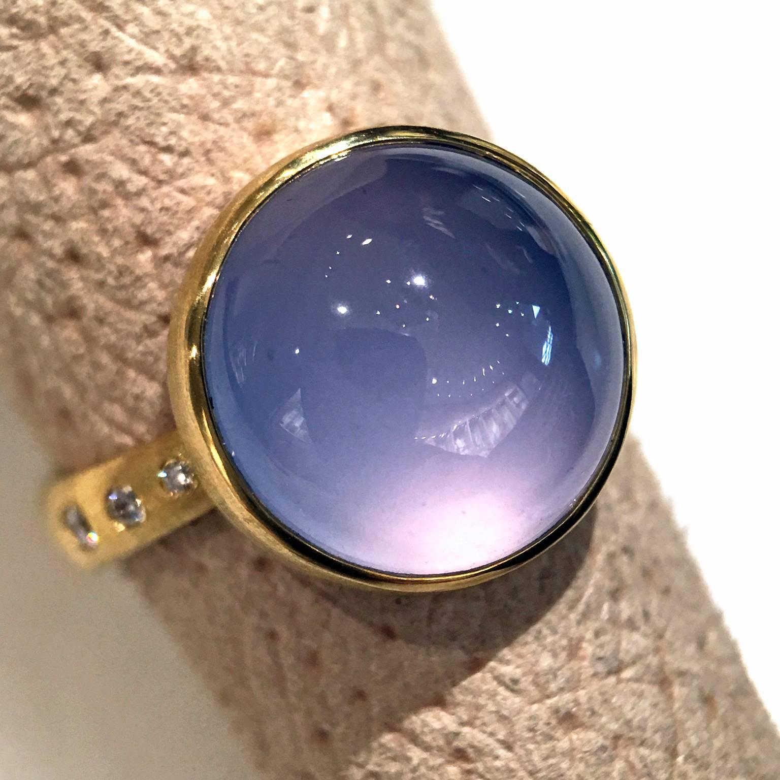 purple chalcedony ring