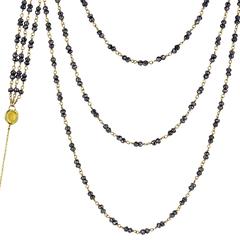 Shimmering Pyrite Gold Triple Strand Necklace