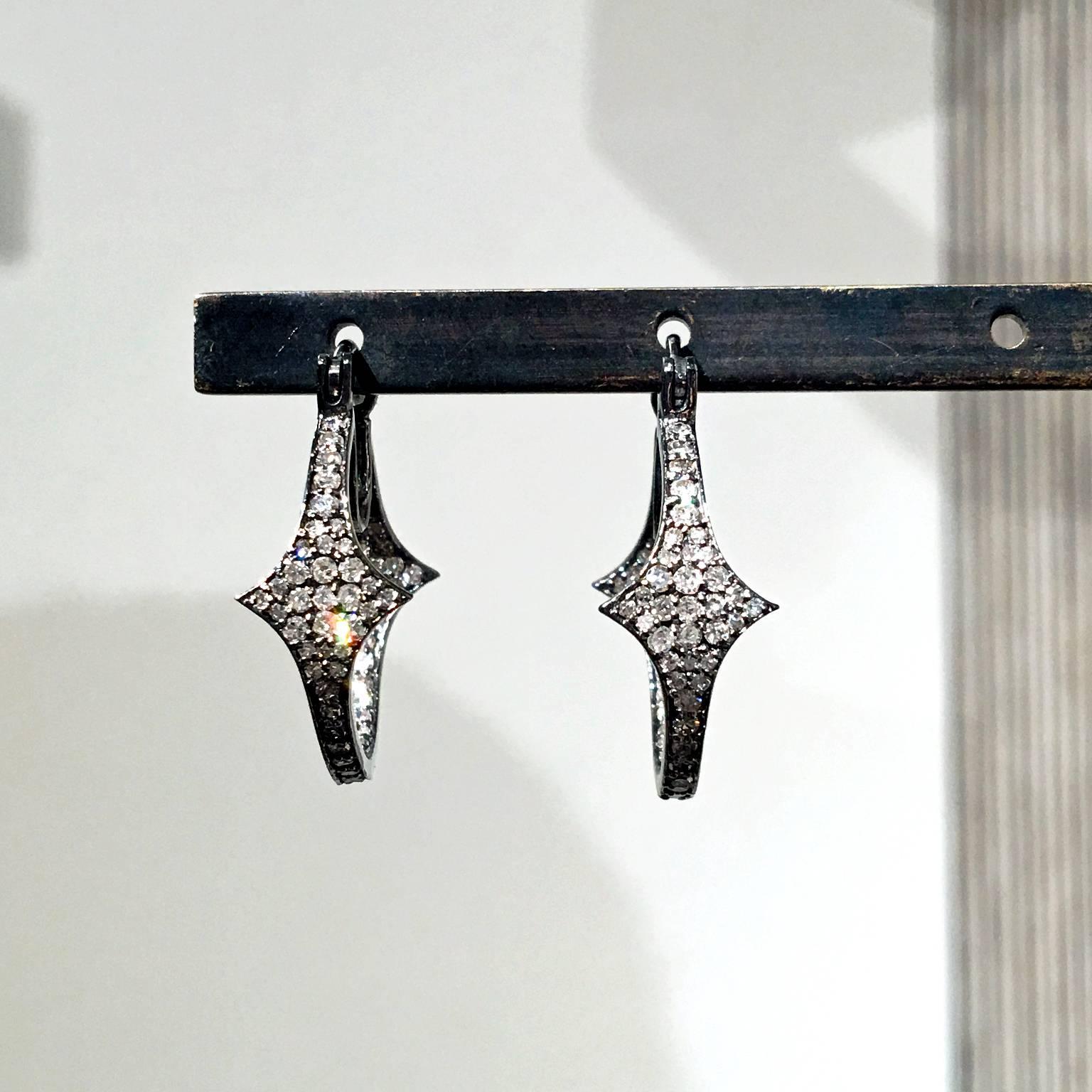 double sided diamond hoop earrings