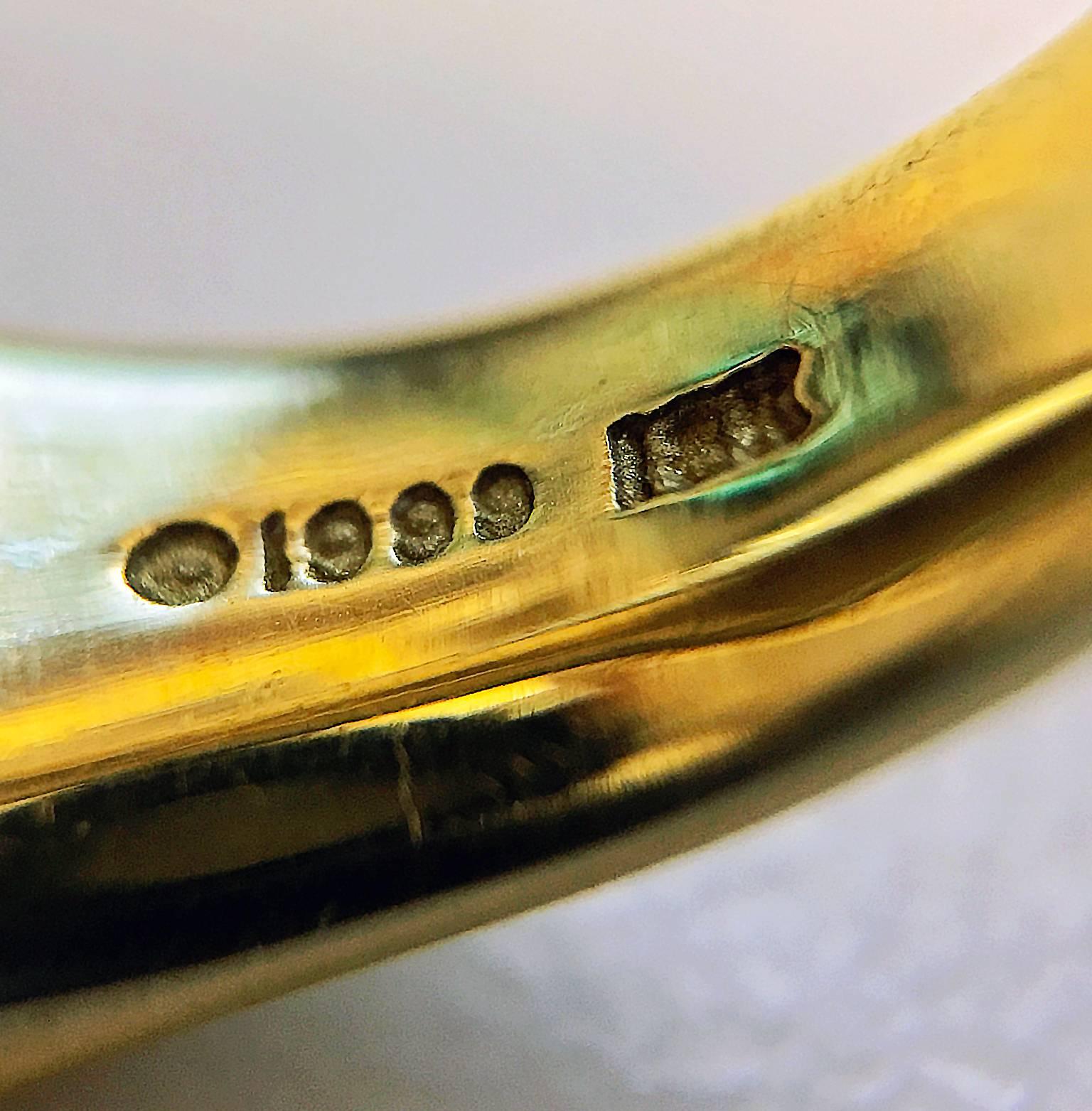 Pedro Boregaard Engravable Heavy Satin and Shiny Gold Handmade Signet Ring 2