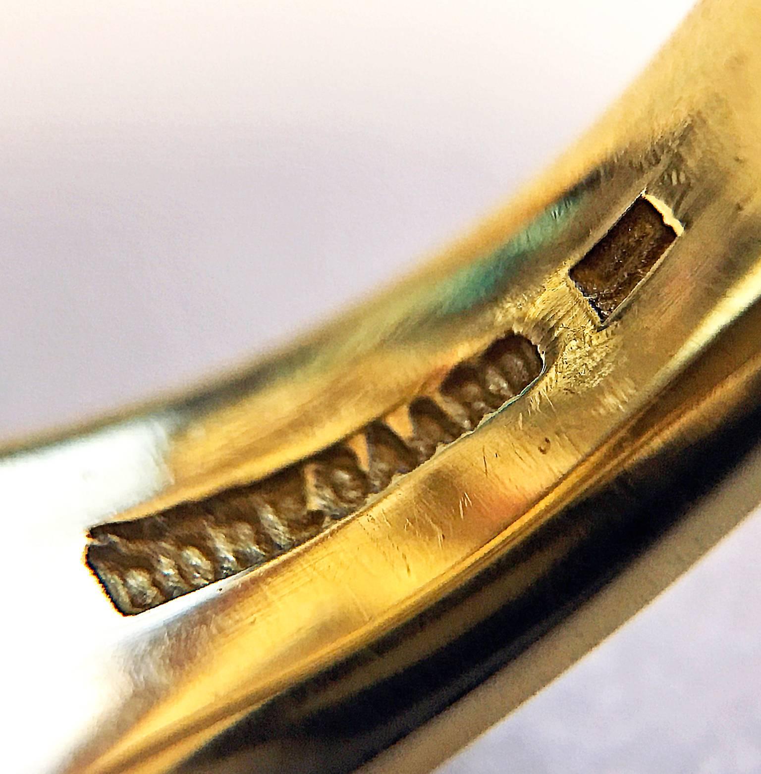 Pedro Boregaard Engravable Heavy Satin and Shiny Gold Handmade Signet Ring 1