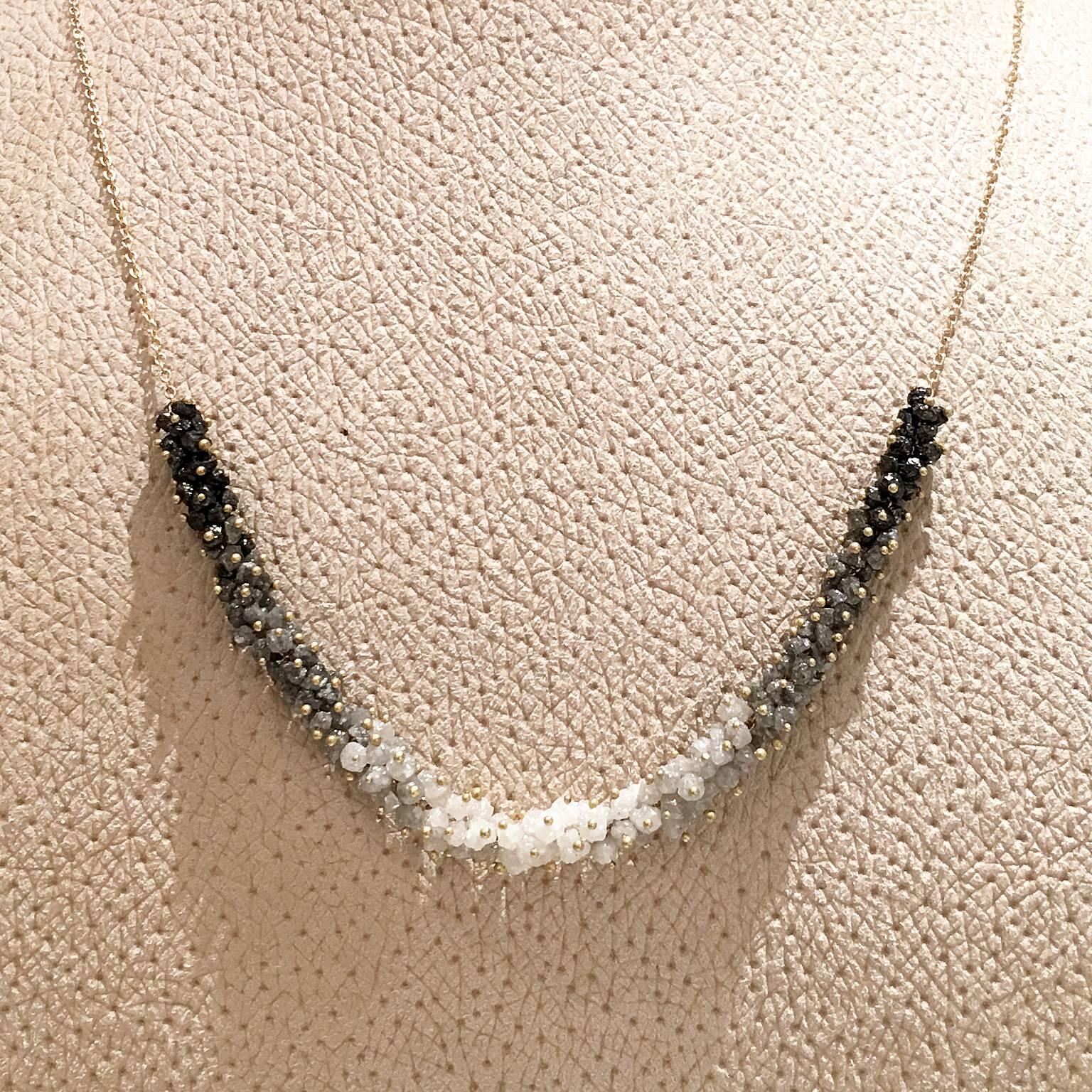 black diamond gold necklace