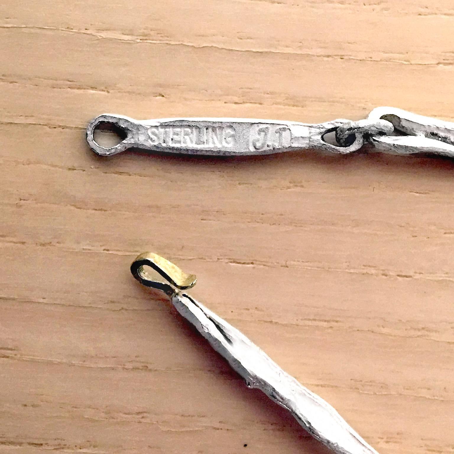 John Iversen White Sterling Silver Random Sticks Multiwrap Chain Necklace 3