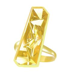 Atelier Munsteiner Vivid Golden Beryl Satin Gold Vertical Bar Picasso Ring