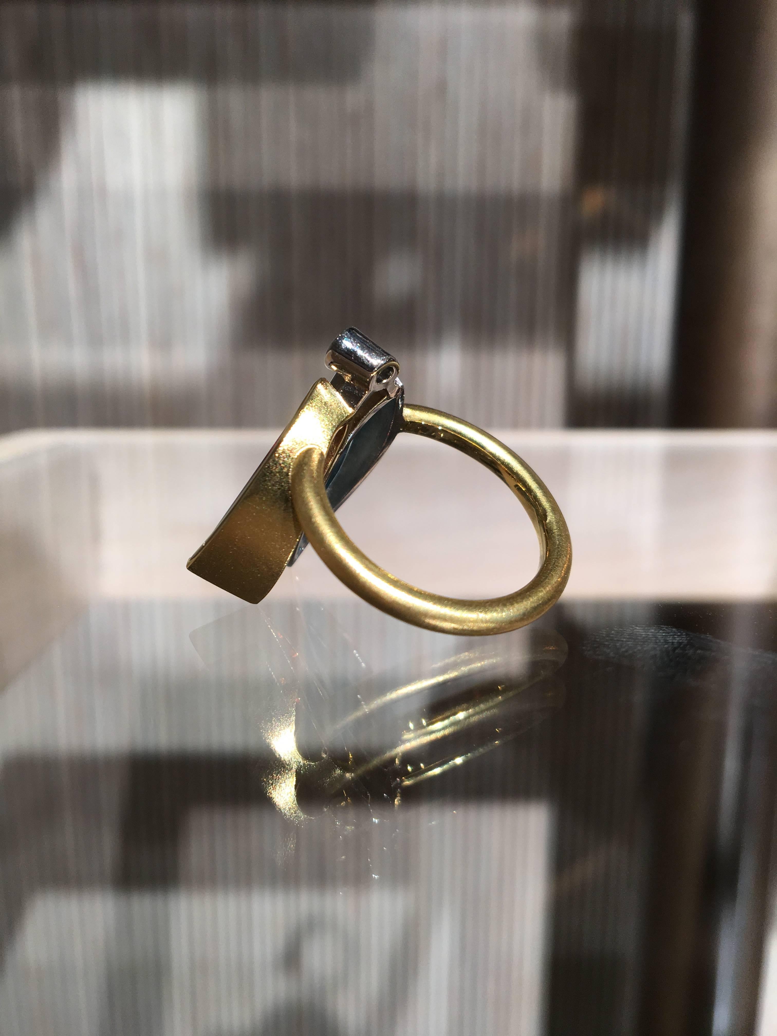 Atelier Munsteiner Aquamarine Spessartine Garnet Diamond Platinum Gold Ring 3
