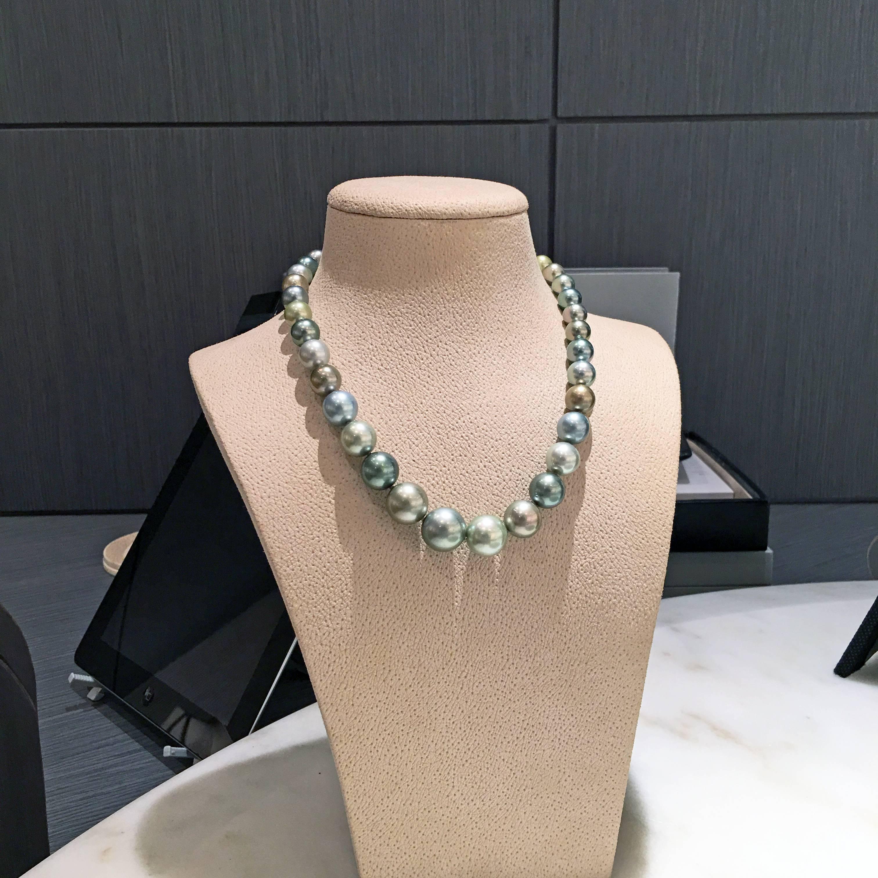 Atelier Zobel Fine Multicolored Tahitian Pearl Multilength Hidden Clasp Necklace 1