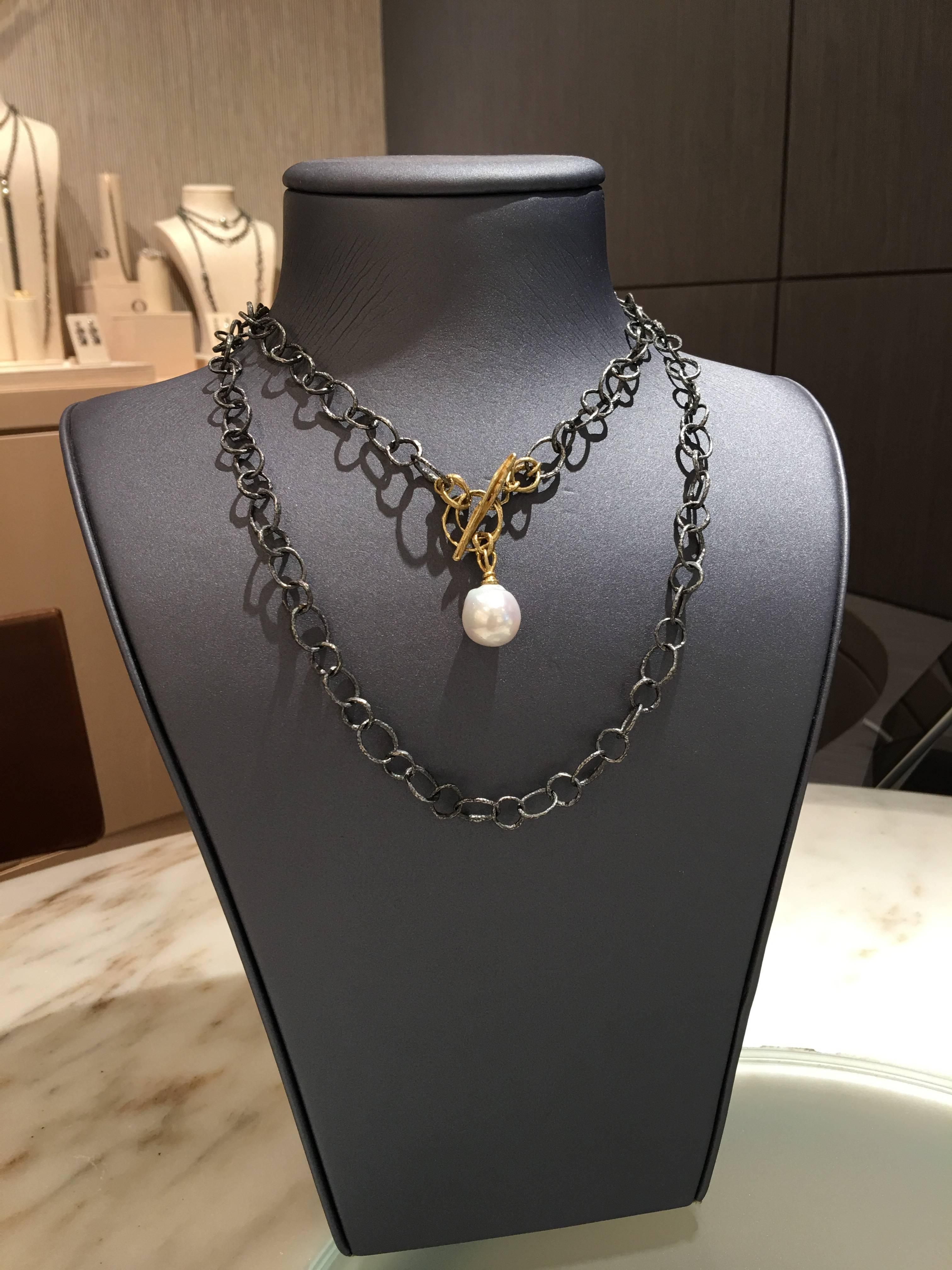 John Iversen South Sea Pearl Double Twig Chain Multi-Length Necklace and Lariat In New Condition In Dallas, TX